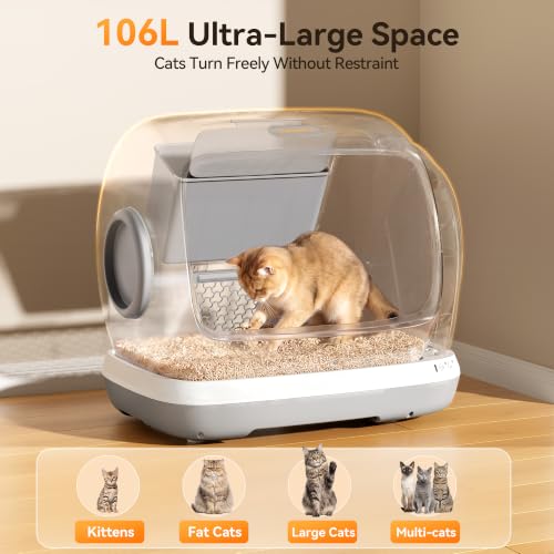 Meowant Large Space Automatic Litter Box for Multiple Cats