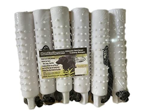 HuntEmUp Dog Training Kit - (6 pack) 2 inch Training Bumper with Throw Rope - White with Bumper Mesh Bumper Bird Bag Dog Training Dummy Bumper Storage Bag and whistle & lanyard combo and braided leash