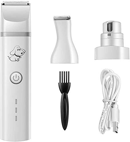 Dog Nail Grinder 3-in-1 Electric Rechargeable Pet Nail Trimmer Safetly Painless Paws Grooming Smoothing for Large Dogs Ultra Quiet Dog Nail Clippers