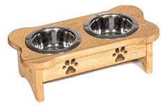 Saving Shepherd Elevated Dog Feeder with Stainless Steel Bowls