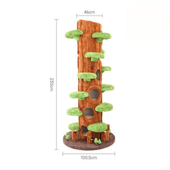 FURUIM2024M Cat Climbing Ultra High Cat Tree Indoor Tower Apartment with Grab Post Soft Mattress Bed