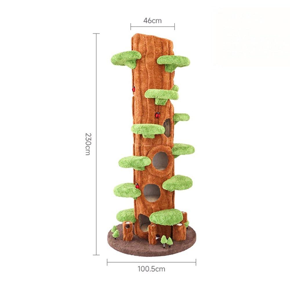 FURUIM2024M Cat Climbing Ultra High Cat Tree Indoor Tower Apartment with Grab Post Soft Mattress Bed