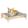 HOLGVE Wood Pet Bed, Dog Bed/cat Bed, Off The Ground Elevated Pet Bed, Usable in All Seasons Camp Bed, with Mattress Indoor Pet Bed(48.4x27.9x7in/123x71x18cm)