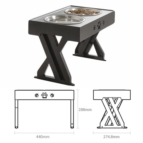 CVXSDFI Anti-Slip Elevated Dog Bowls Adjustable Height Pet Feeding Dish Feeder Stainless Steel Water Food Container