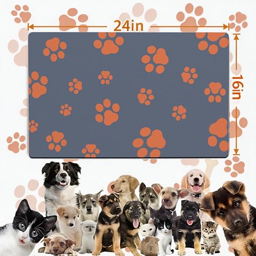 Pet Feeding Mat-Quick Dry Anti-Slip Dog Bowl Mat