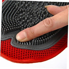 Pet Grooming Gloves for Dogs & Cats with Cleaning Brush