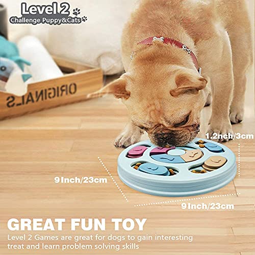 Dog Puzzle Toys Slow Feeder Interactive Increase Puppy IQ Food Dispenser Slowly Eating Nonslip Bowl Pet Cats Dogs Training Game (Yellow)