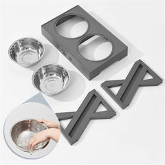 CVXSDFI Adjustable Elevated Dog Bowls with Stainless Steel Dishes