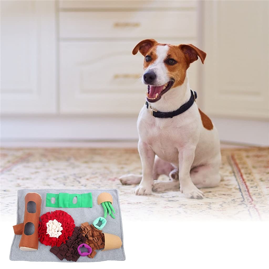 Pet Dog Snuffle Mat Pet Sniffing Training Slow Feeding Pad Blanket Pads Dog Mat Relieve Stress Nosework Puzzle Toy (A)