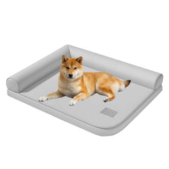 PJDDP L-Shaped Bolster Pet Bed with Removable Washable Cover