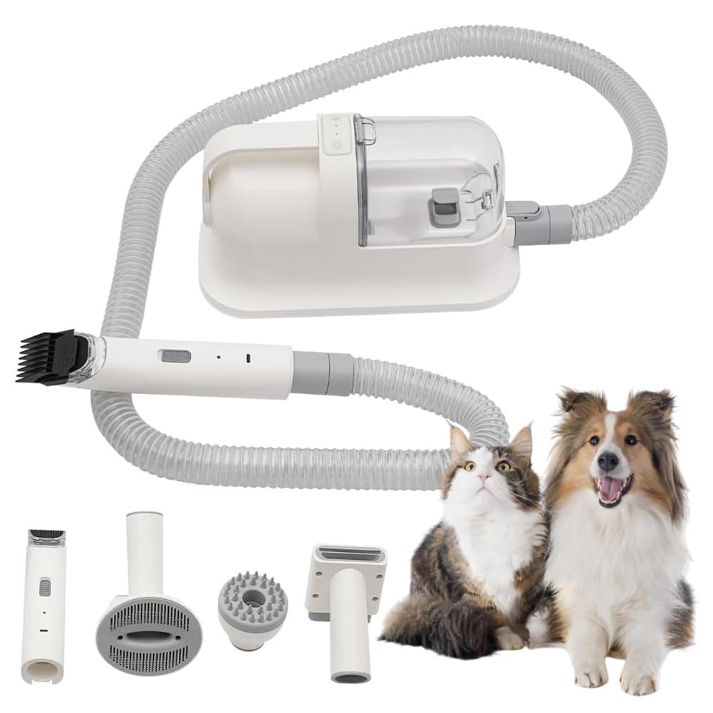 Dog Grooming Kit, Dog Grooming Vacuum with 5 Shedding Grooming Tools, 11800Pa Powerful Suction and Low Noise, 1.4 Liter Dust Cup for Dogs Cats Animals, Shedding Pet Hair, Home Cleaning