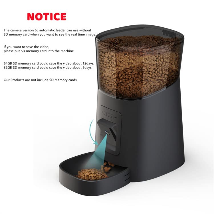 TBNLASS Automatic Pet Feeder 6L Dog/Cat Smart Food Dispenser with Portion Control
