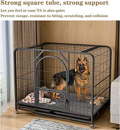 Heavy-Duty Metal Dog Crate with Locking Wheels & Doors