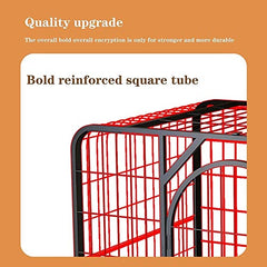 Heavy-Duty Metal Dog Crate with Locking Wheels & Doors