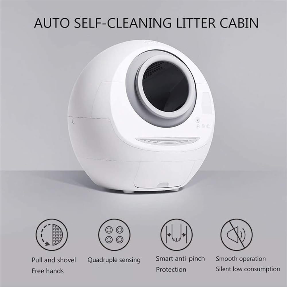 Self-Cleaning Cat Litter Box Fully Enclosed Electric Cleaner Smart Cat Toilet with Deodorant for Cat Weight and Cleaning