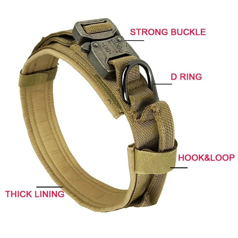 Heavy Duty Dog Collar with Handle Durable Adjustable Pet Collar for Medium Large Dogs German Training Shepherd (Color : E Size : XL Code)