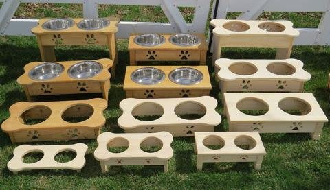 Saving Shepherd Bone Shaped Elevated Dog Pet Feeder Stainless Steel Bowls