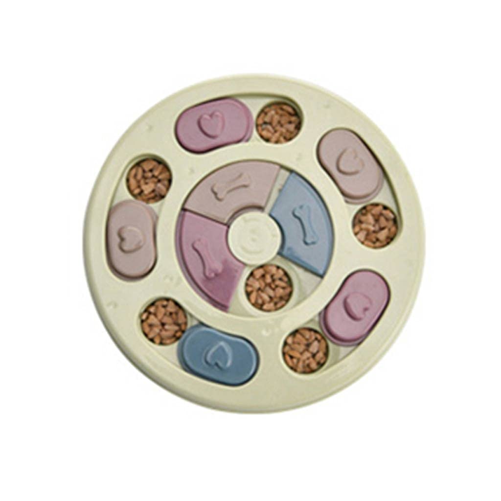 Dog Puzzle Toys Slow Feeder Interactive Increase Puppy IQ Food Dispenser Slowly Eating Nonslip Bowl Pet Cats Dogs Training Game (Yellow)