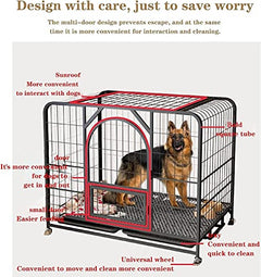 Heavy-Duty Metal Dog Crate with Locking Wheels & Doors