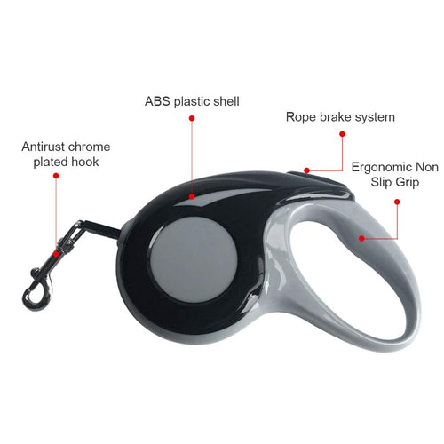 5M Retractable Pet Leash Belt Plastic Outdoor Non-Slip Manual Training