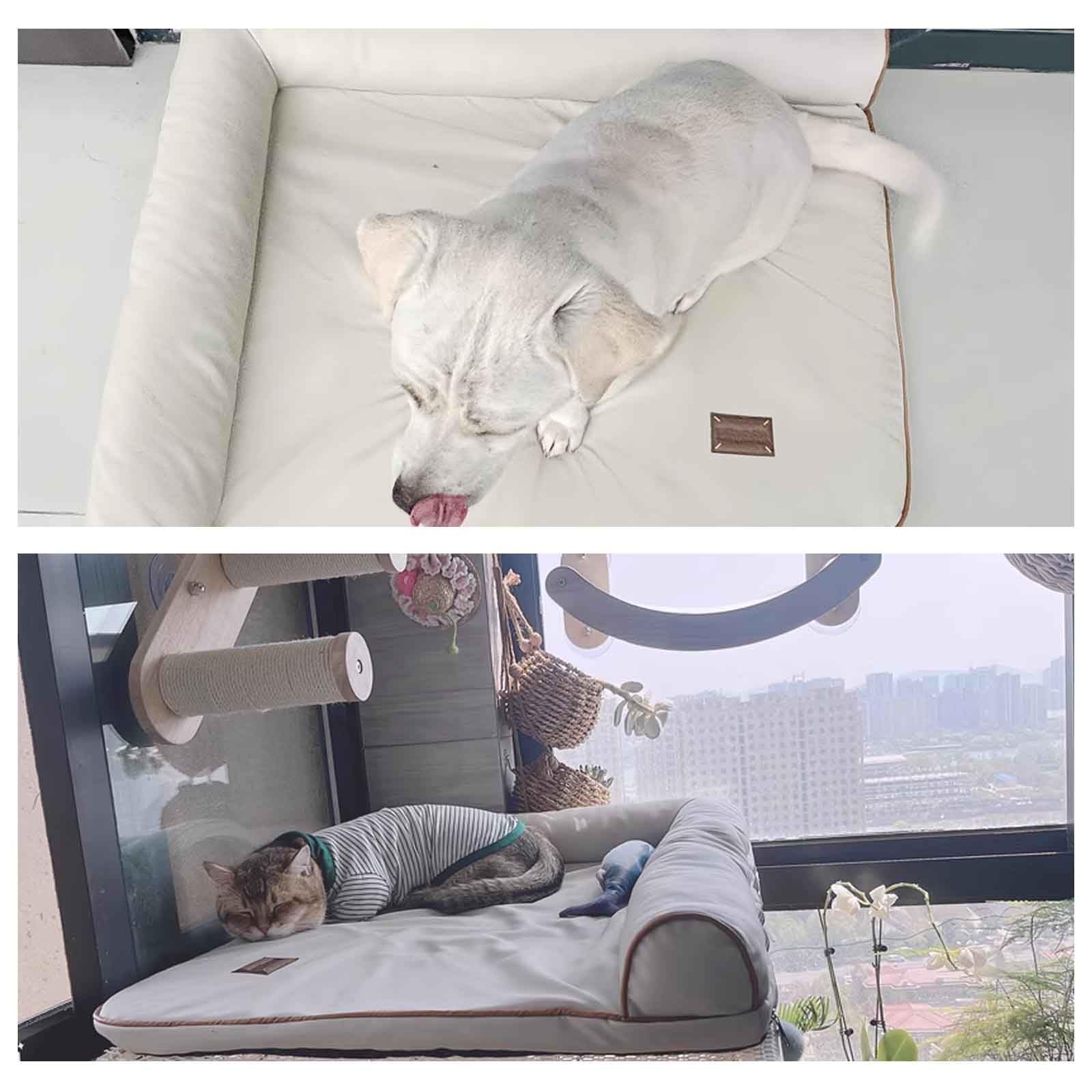PJDDP L-Shaped Dogs Beds, Cat Sofa Bed, Watertight Dog Mat with Removable Covers, Pet Bolster Mat for Couch, Calming Dog Beds for Small to Large Dogs