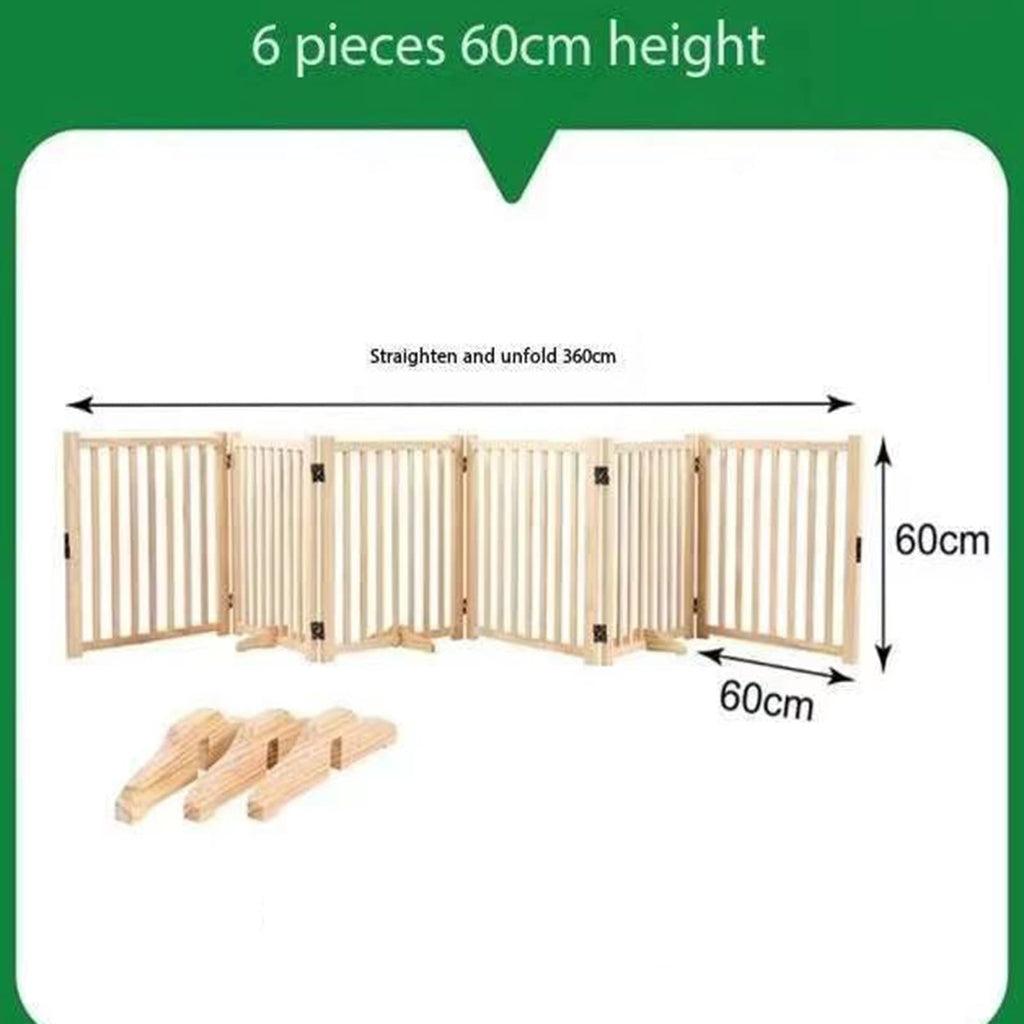 Yuidaaavzz Freestanding Pet Gate with Gate, Pet Playpen, Portable Wooden Fence with Supporting Feet for Kitchen Door Stairs ()