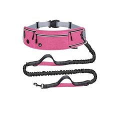 Hands-Free Running Dog Leash with Zipper Pouch & Handles