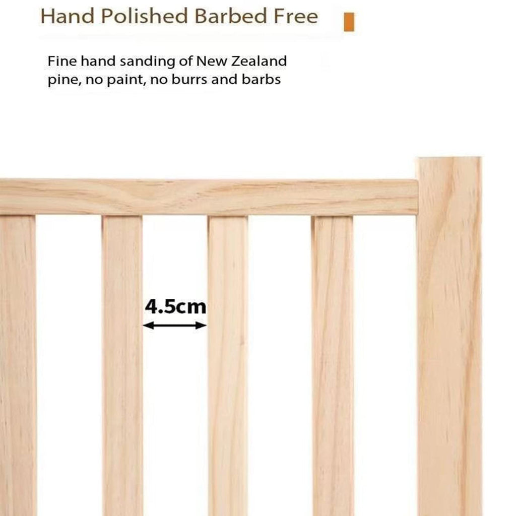 Yuidaaavzz Freestanding Pet Gate with Gate, Pet Playpen, Portable Wooden Fence with Supporting Feet for Kitchen Door Stairs ()