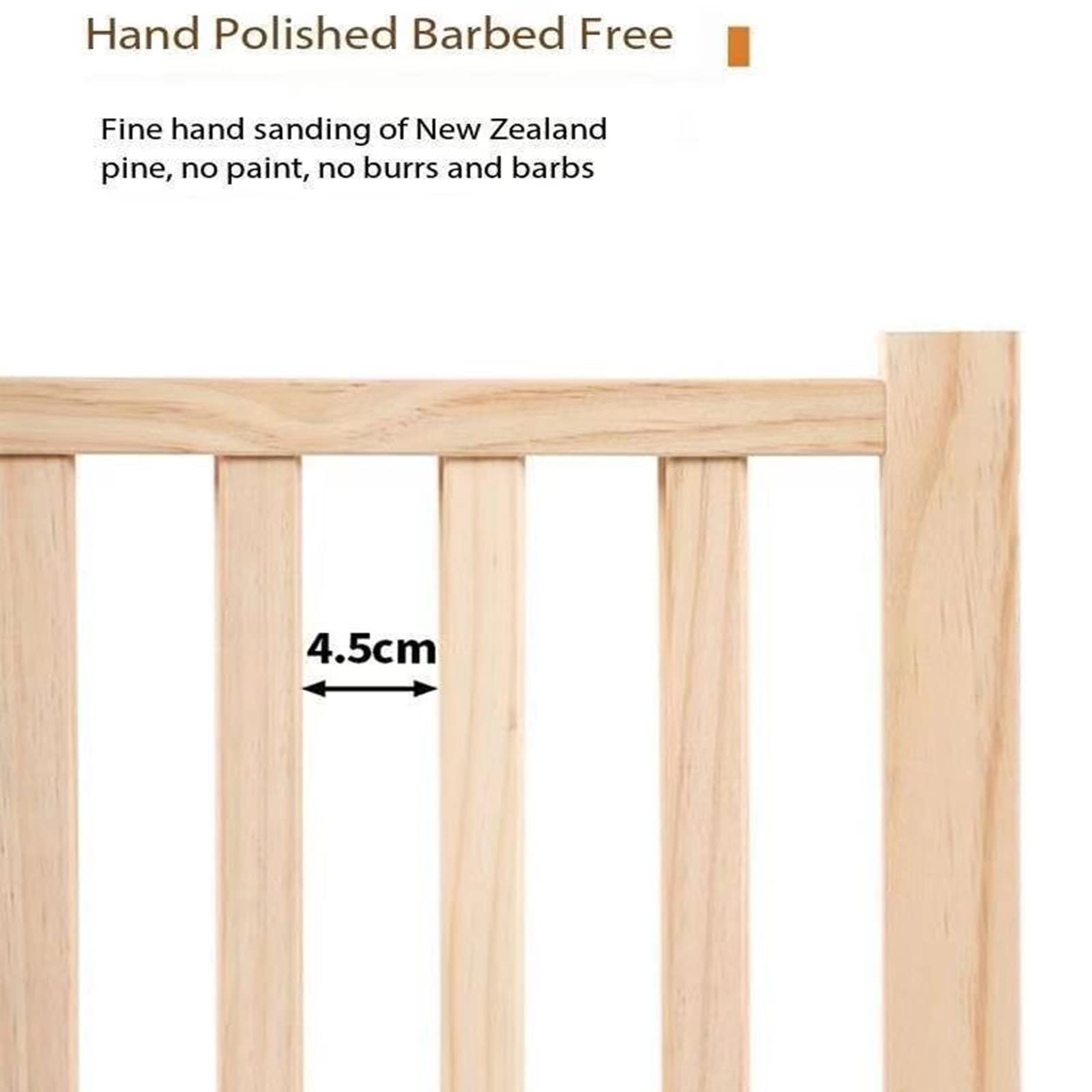 Yuidaaavzz Freestanding Pet Gate with Gate, Pet Playpen, Portable Wooden Fence with Supporting Feet for Kitchen Door Stairs ()