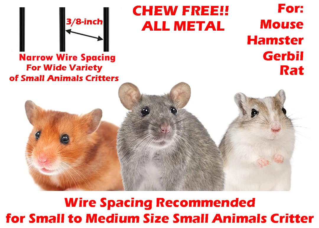 Mcage Three Size, 3 Level with Tight 3/8 Inch Bar Spacing Shelves Ladders for Guinea Pig Ferret Chinchilla Sugar Glider Rats Mice Gerbil Animal Cage