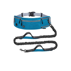 Hands-Free Running Dog Leash with Zipper Pouch & Handles