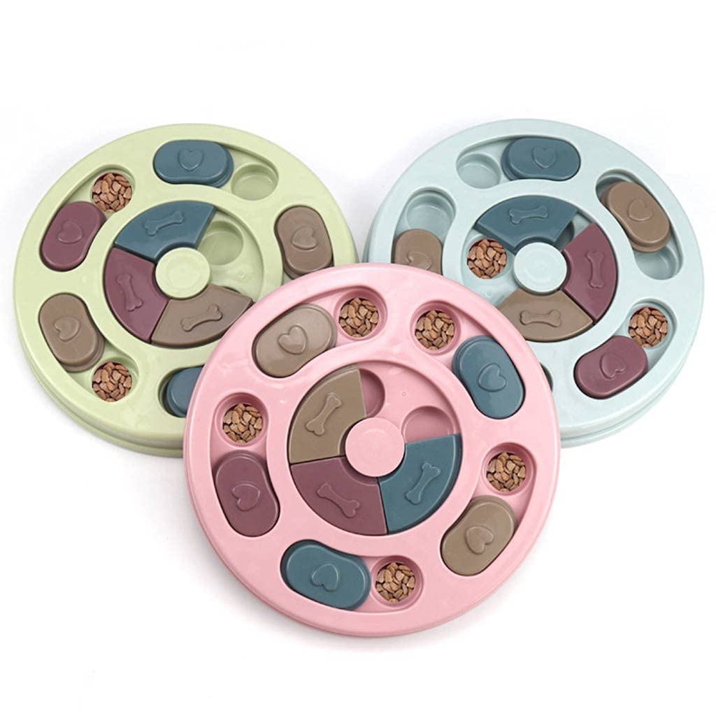 Dog Puzzle Toys Slow Feeder Interactive Increase Puppy IQ Food Dispenser Slowly Eating Nonslip Bowl Pet Cats Dogs Training Game (Yellow)