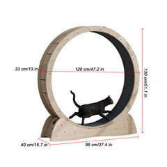 MAYKEA Wooden Cat Exercise Wheel with Scratching Surface