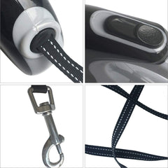 5M Retractable Dog Leash with Non-Slip Training Handle