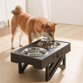 CVXSDFI Anti-Slip Elevated Dog Bowls Adjustable Height Pet Feeding Dish Feeder Stainless Steel Water Food Container