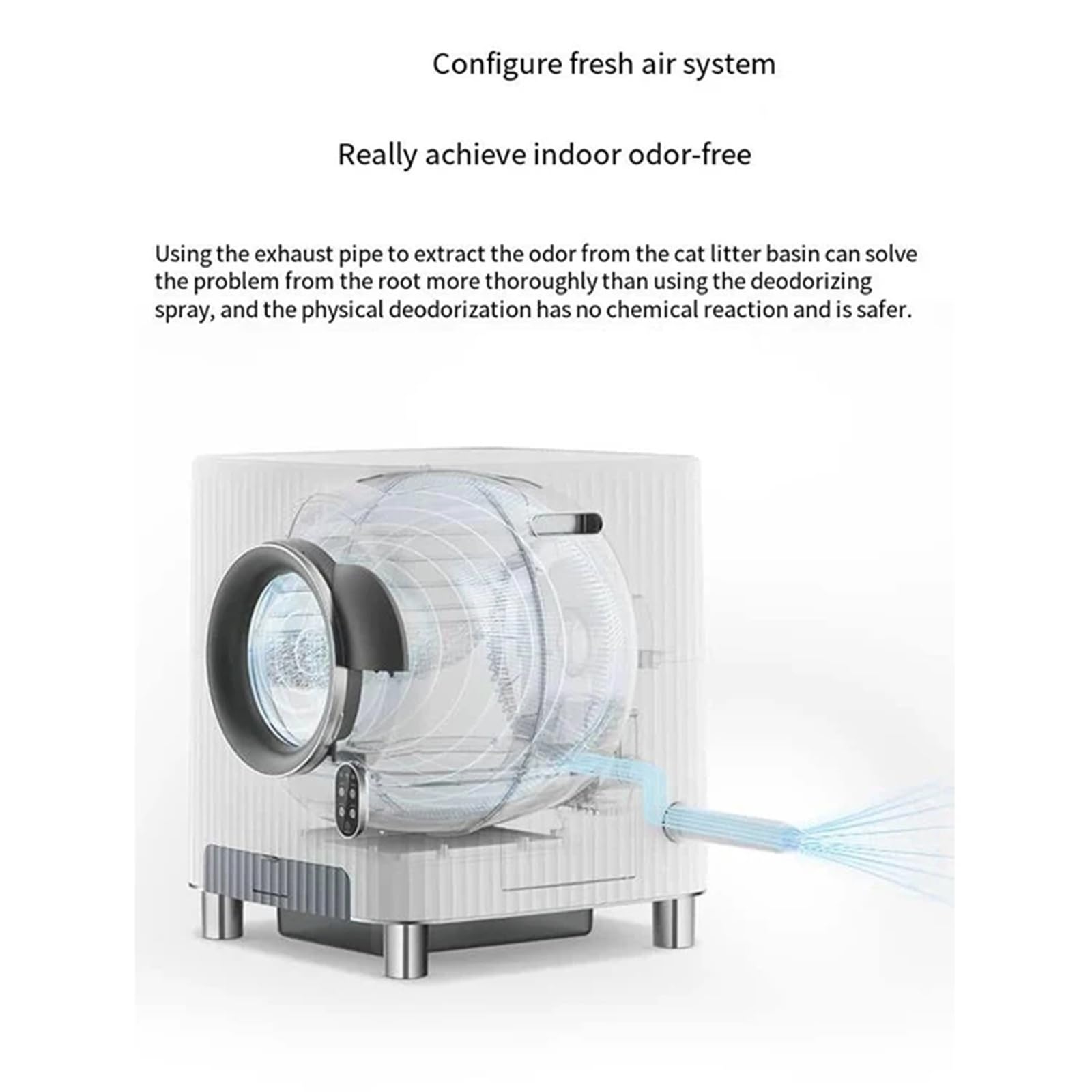 Cat Litter Box with Air Deodorizer and Sensor Door