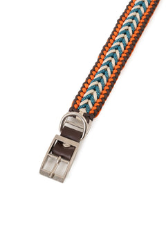 Handmade Paracord & Leather Dog Collar with Metal Buckle