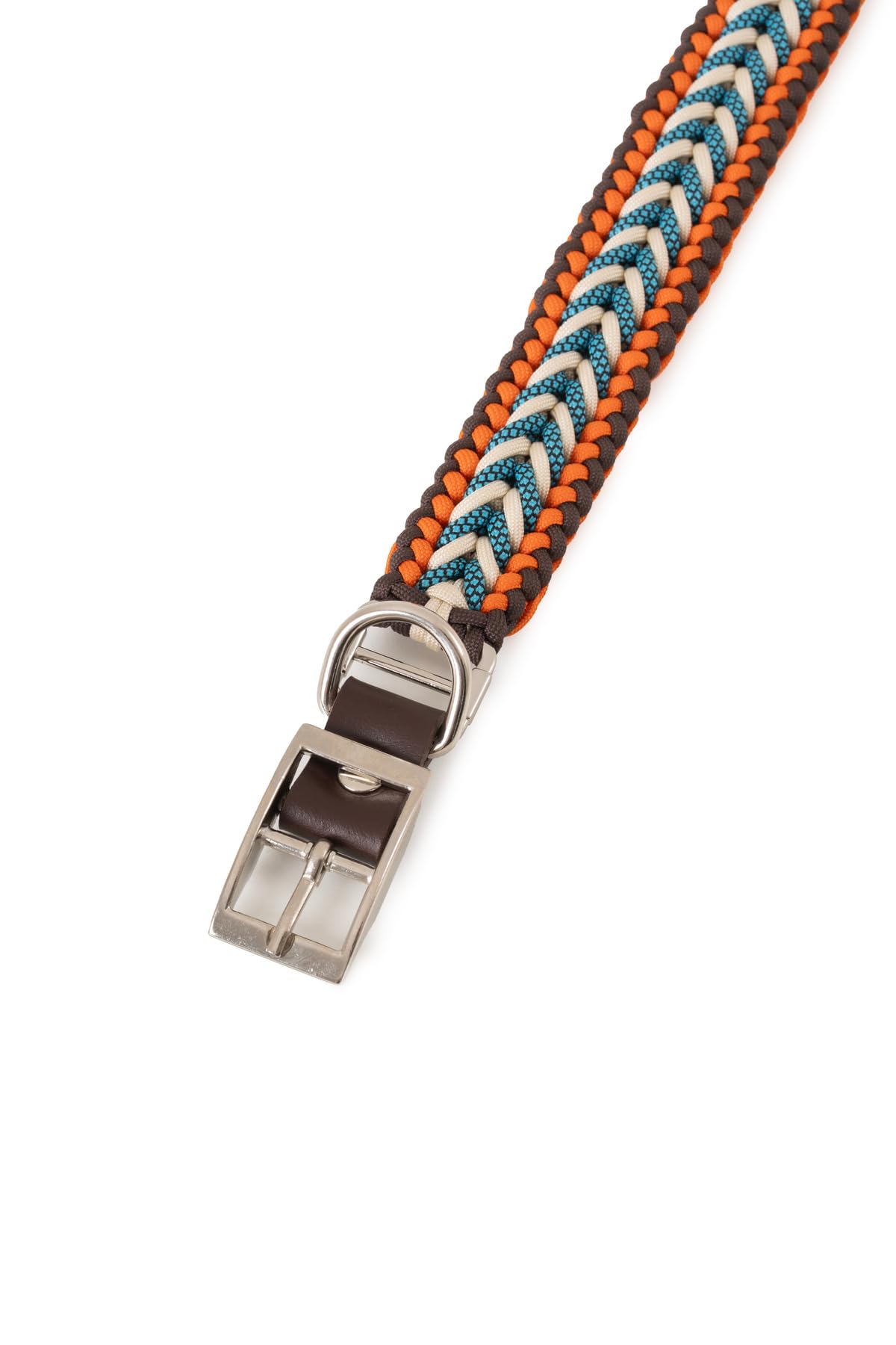 Handmade Paracord & Leather Dog Collar - Durable Adjustable, Metal Buckle, Heavy Duty Collar for Medium and Large Breeds, S