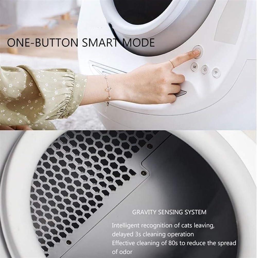 Self-Cleaning Cat Litter Box Fully Enclosed Electric Cleaner Smart Cat Toilet with Deodorant for Cat Weight and Cleaning