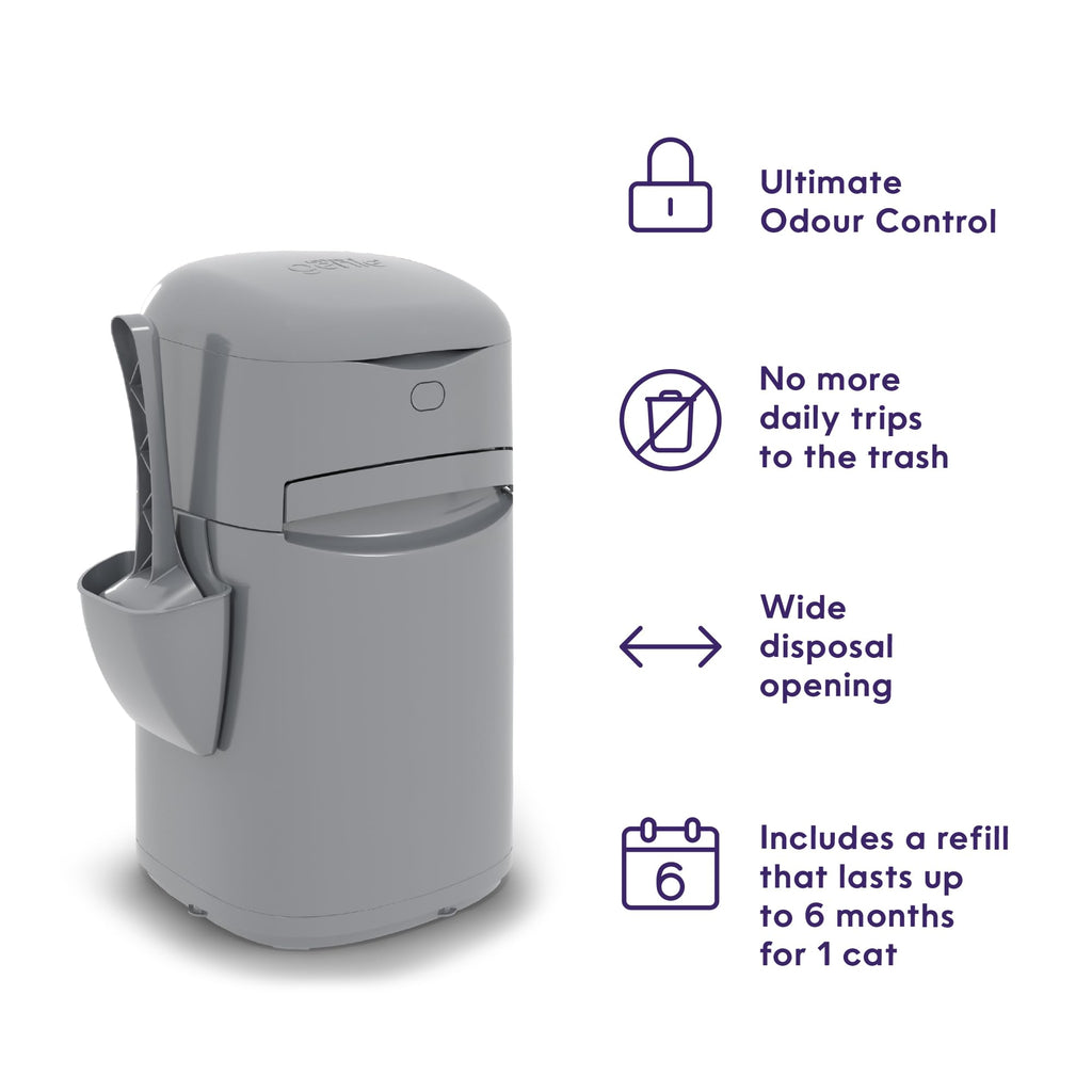 Litter Genie Easy Roll Pail Cat Litter Box Waste Disposal System
