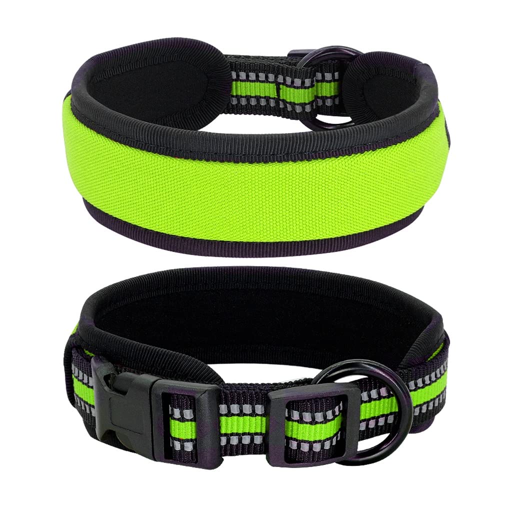 CVXSDFI Reflective Padded Nylon Dog Collar - Adjustable