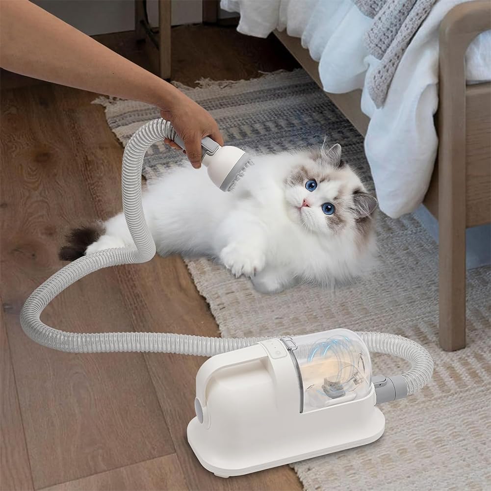 Dog Grooming Kit, Dog Grooming Vacuum with 5 Shedding Grooming Tools, 11800Pa Powerful Suction and Low Noise, 1.4 Liter Dust Cup for Dogs Cats Animals, Shedding Pet Hair, Home Cleaning
