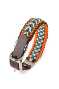 Handmade Paracord & Leather Dog Collar - Durable Adjustable, Metal Buckle, Heavy Duty Collar for Medium and Large Breeds, S