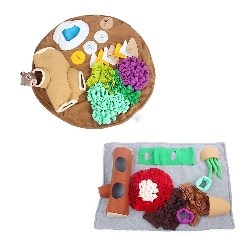 Pet Dog Snuffle Mat Pet Sniffing Training Slow Feeding Pad Blanket Pads Dog Mat Relieve Stress Nosework Puzzle Toy (A)