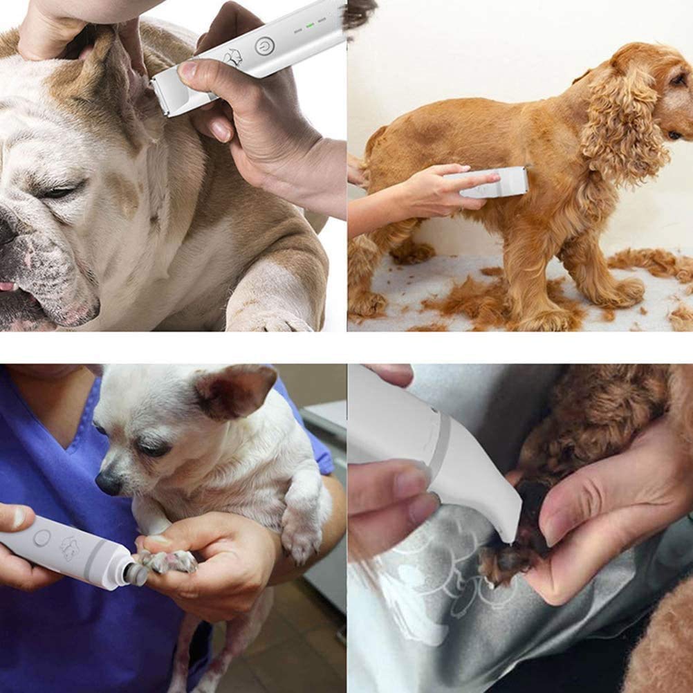 Dog Nail Grinder 3-in-1 Electric Rechargeable Pet Nail Trimmer Safetly Painless Paws Grooming Smoothing for Large Dogs Ultra Quiet Dog Nail Clippers