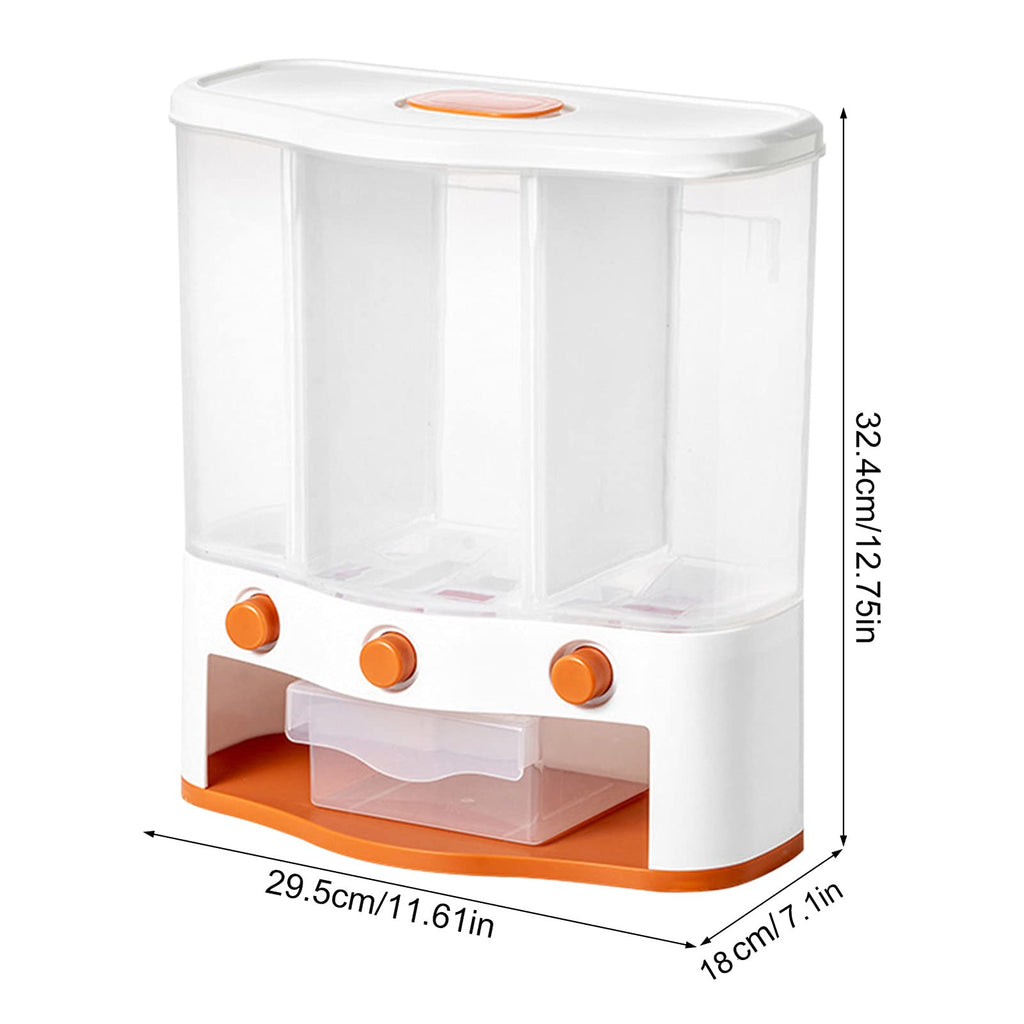 HB1 Pet Dog Food Storage Food Bucket Dog Snack Box Sealed Moisture-Proof Compartment Grain Storage Tank Partition Storage of Staple Foods,Green