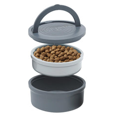 KindTail Portable Dog Travel Bowls with Lids - Set of 2