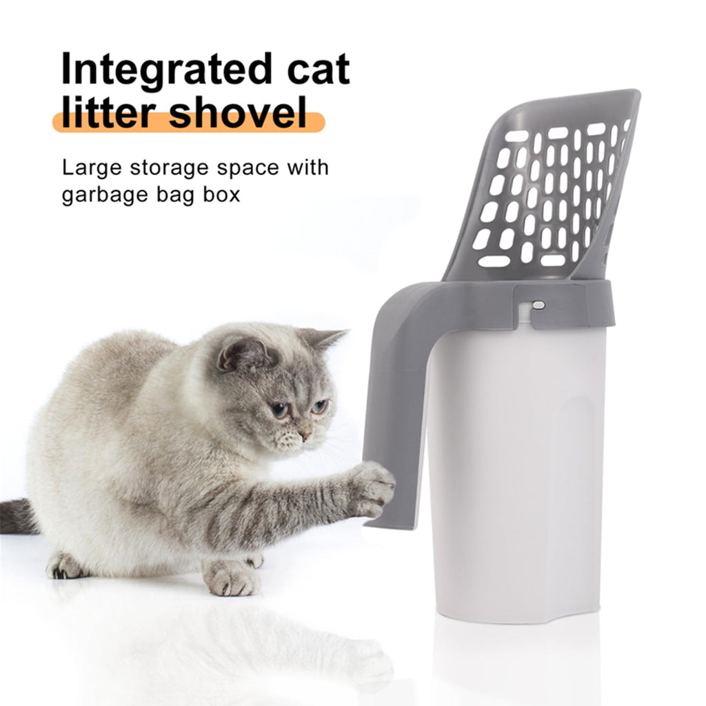 Kitty Scoop 2023 New Upgraded Cat Litter Scooper with Holder Portable & Reusable & Removable Cat Litter Scoop Holder with Litter Bag Better Experience than Before/258 (Color : 1 Set+8 Rolls Bags)