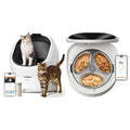 Bundle of PETLIBRO Automatic Litter Box and Cat Feeder for Wet Food, Self Cleaning Litter Box with AI Waste Analysis and Multi-Cats Recognition, Refrigerated Cat Feeder with Semiconductor Cooling