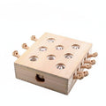 Interactive Rodent Activity Box with Multi Hole Puzzle Wooden Pounce and Toy Structure for Swatting and Batting Suitable for Indoor Enrichment, Mouse Model